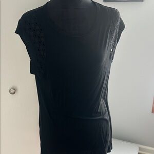 Elegant Black Lace Sleeve Women's Top